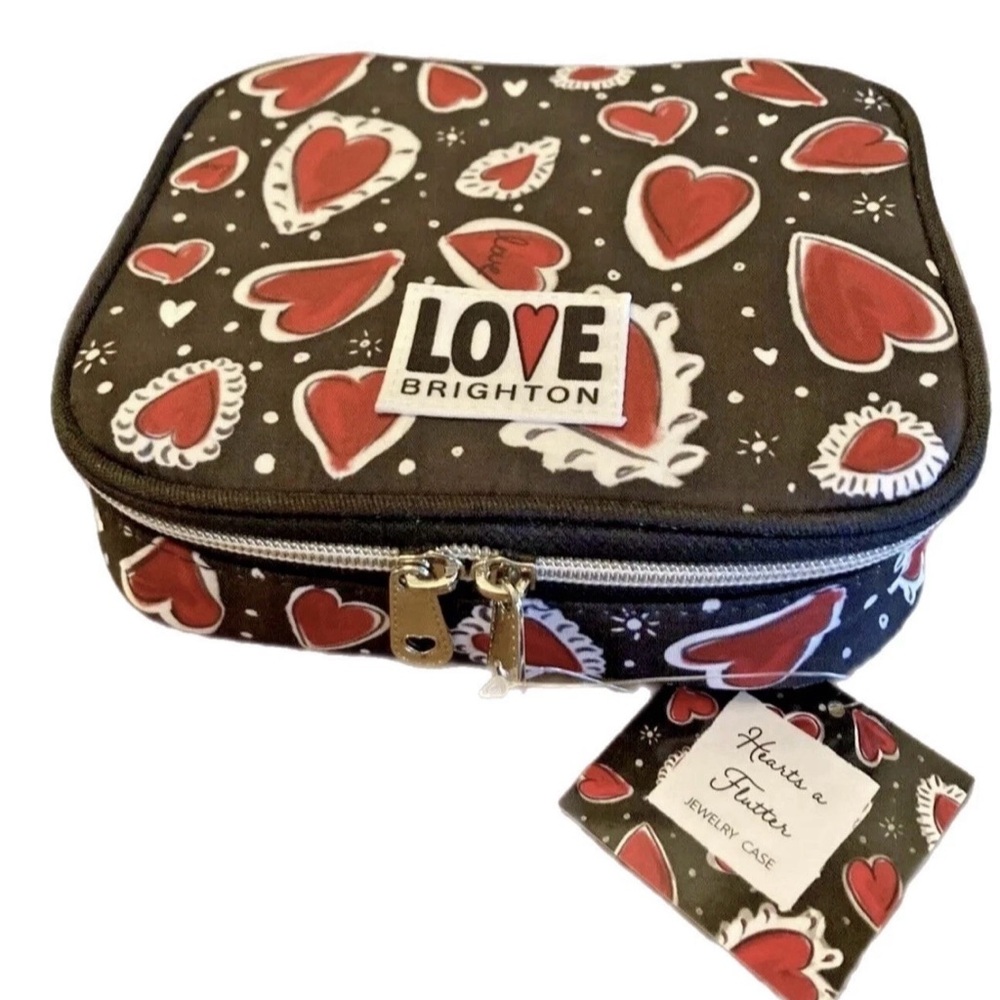 Brighton Hearts a Flutter Jewelry Case - Red and Black